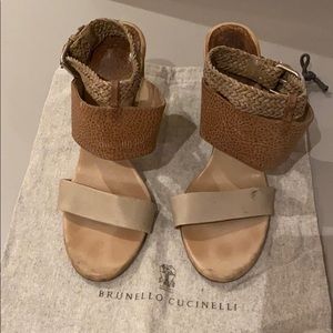 Brunello Cucinelli leather sandals, 39.5